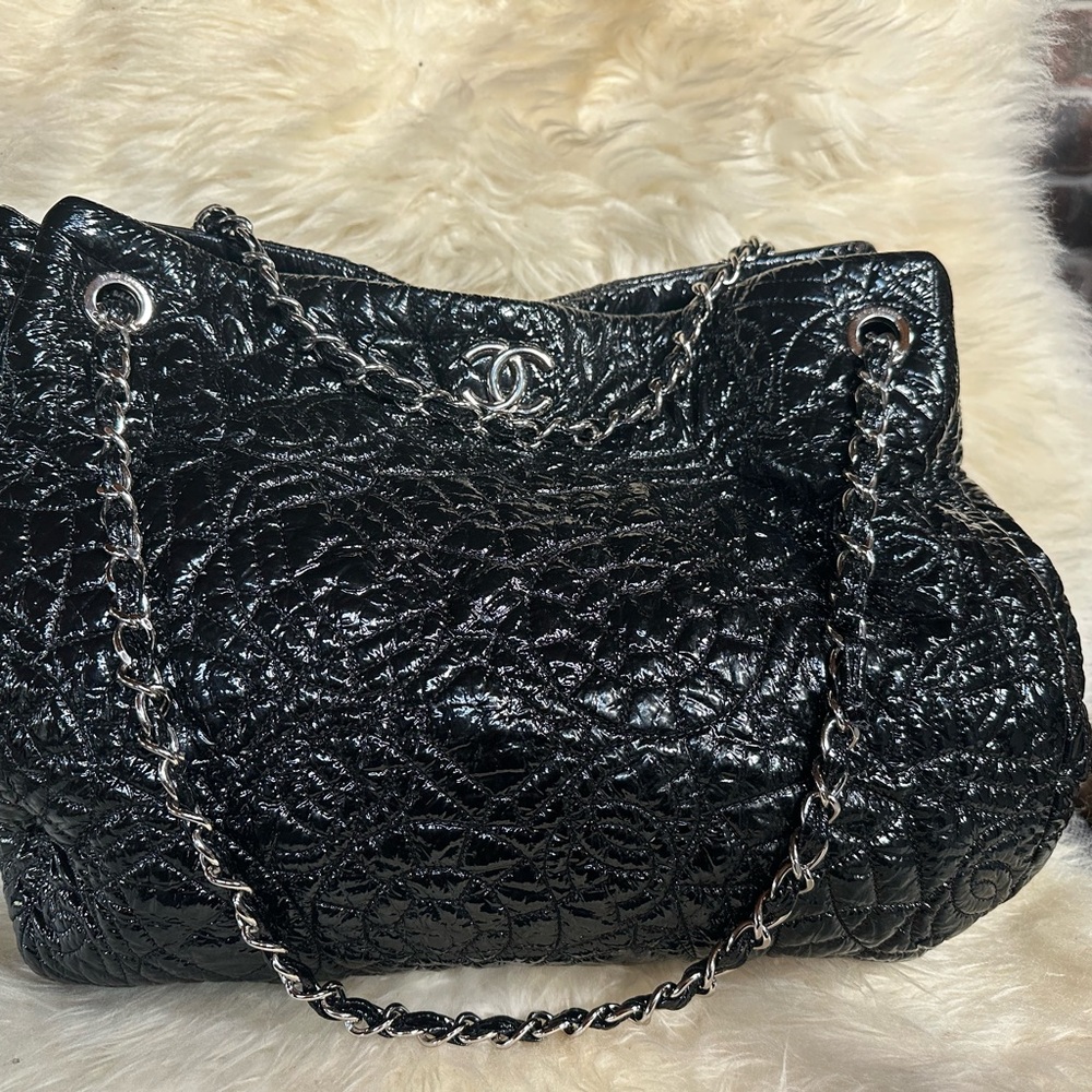 CHANEL Embossed Glazed Tote